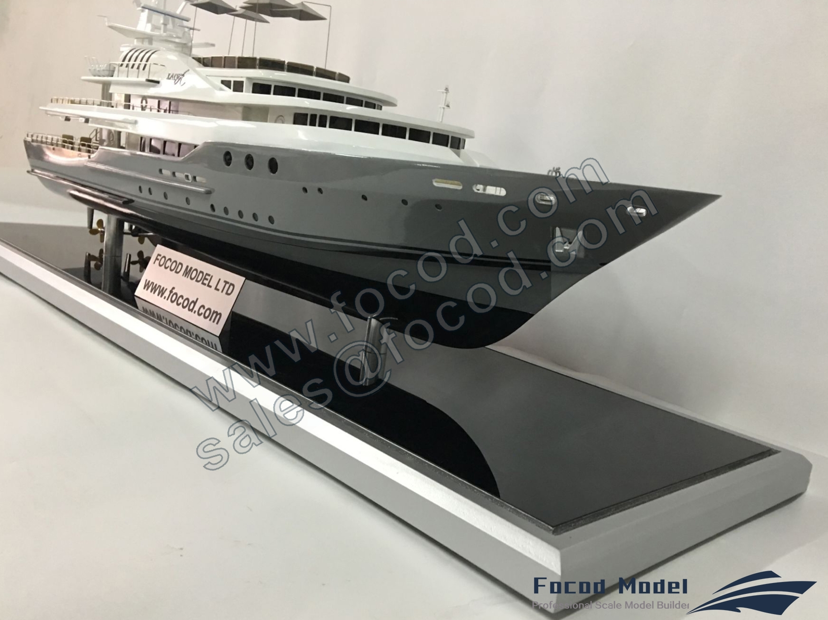 custom made model of 55m superyacht